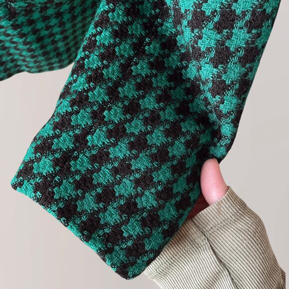 Vintage Houndstooth Oversized Blazer Sz 14 British Heritage Equestrian Academia - Picture 3 of 7